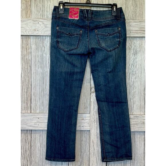 Candie's Jeans Women's 0 Blue Dark Wash Low Rise Jeans NWT - Picture 2 of 5